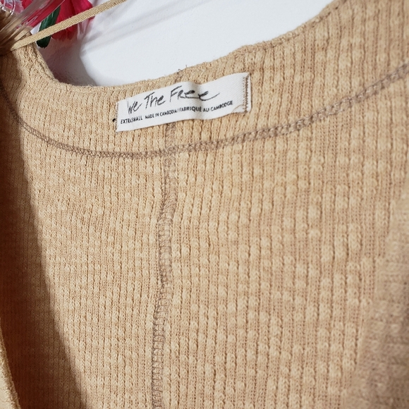 NEW Free People Faux Wrap Ribbed Lupine Tee Top Thermal Knit Bohemian Spring - Picture 8 of 12